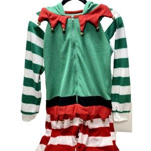 Elf Costume Funzietime Kids Sleep One piece Pj-Elf Warm Dress Up Size 14 Large